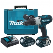 Аккумуляторная ударная дрель-шуруповерт MAKITA DHP451RFE (18B,2*3.0Ач/LXT,80Нм,кейс)