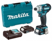 Шуруповерт аккумуляторный ударный MAKITA TD111DWAE (BL-Motor,12В,2*2.0Ач/CXT,1/4