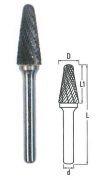 Борфреза твердосплавная ВК8 форма L конус с радиусом ф 16х30х75х6 мм ПРОФОСНАСТКА №505