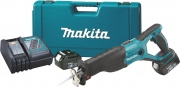 Пила сабельная аккумуляторная MAKITA DJR186RFE (18В,2*3.0Ач/LXT,50мм,0-2800об/мин,XPT,свет,кейс+полотна)