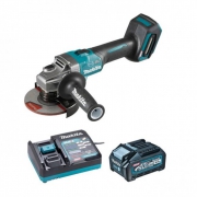 Машина шлифовальная угловая аккумуляторная MAKITA GA005GM101 (BL-Motor,40В,4.0Ач/XGT,125х22ммкнопка)